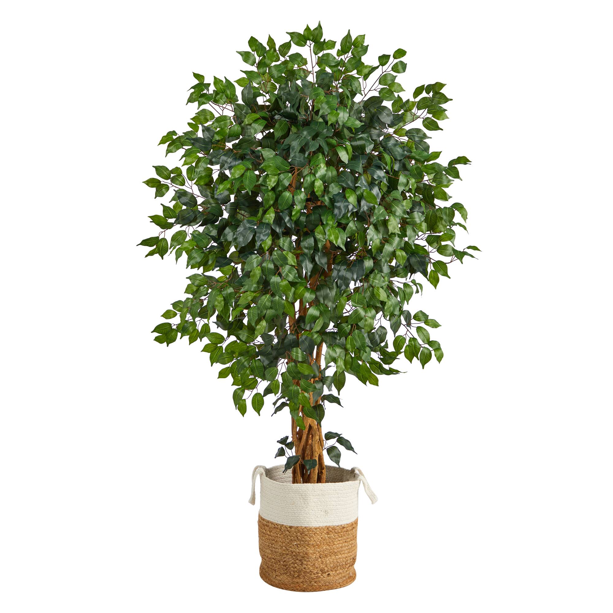 5.5ft. Palace Ficus Artificial Tree in Handmade Natural Jute and Cotton Planter